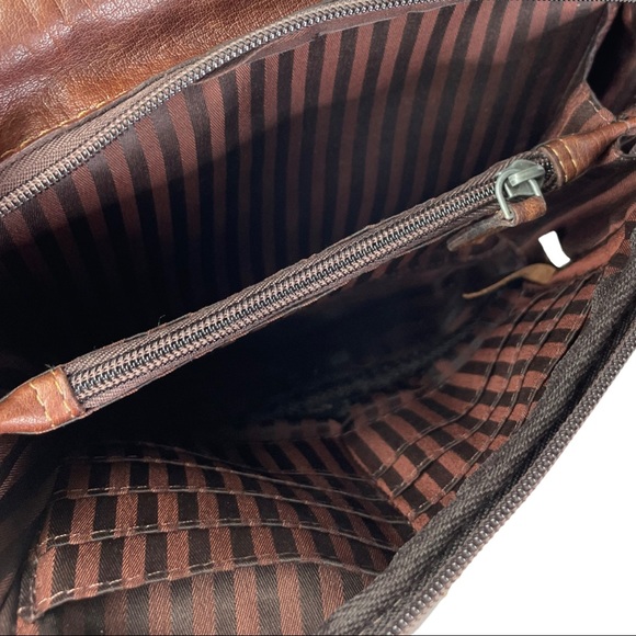 SOLD Jack Georges Voyager Dual Zip Crossbody Brown - Picture 13 of 14